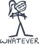Girl With Words Whatever Vinyl Lettering Sticker