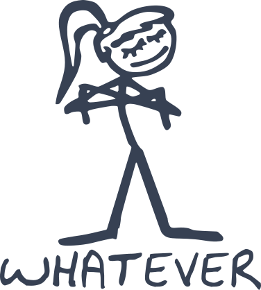 Girl With Words Whatever Vinyl Lettering Sticker