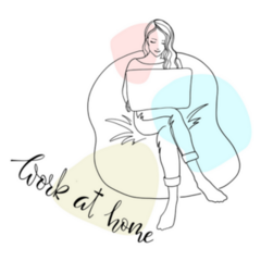 Girl Works At Home Because Of Quarantine Colorful Sketch Sticker