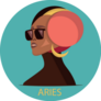 Girl Zodiac Sign Aries Sticker