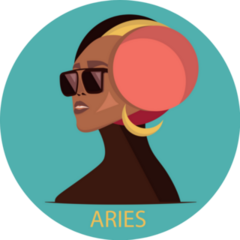 Girl Zodiac Sign Aries Sticker