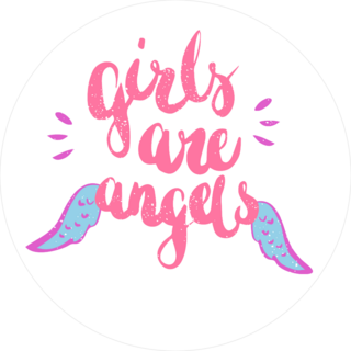 Girls Are Angels Typography Sticker