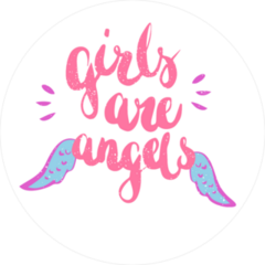 Girls Are Angels Typography Sticker
