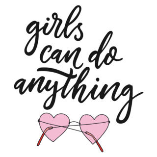 Girls Can Do Anything Calligraphy Sunglasses Sticker