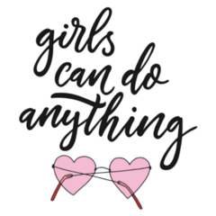 Girls Can Do Anything Calligraphy Sunglasses Sticker