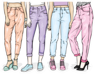 Girls In Stylish Jeans Sticker