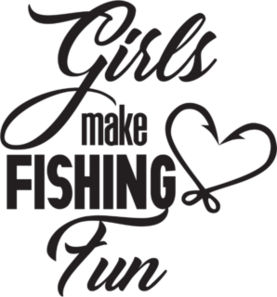 Girls Make Fishing Fun Text Sticker