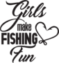 Girls Make Fishing Fun Text Sticker