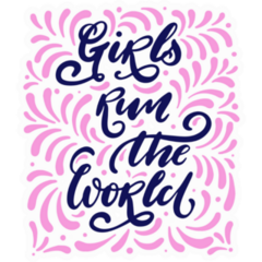 Girls Run The World Pink Decorative Sticker