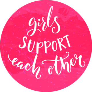 Girls Support Each Other Pink Sticker