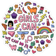 Girly Doodles Sticker