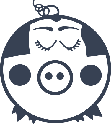 Girly Piggy Bank pig Sticker