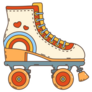 Girly Roller Skate Sticker
