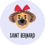 Girly St Bernard Sticker