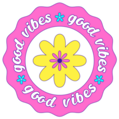 Girly Y2k Good Vibes Flower Sticker