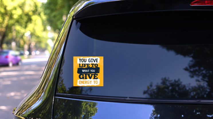 Give Energy Sticker on a Rear Car Window (New) example
