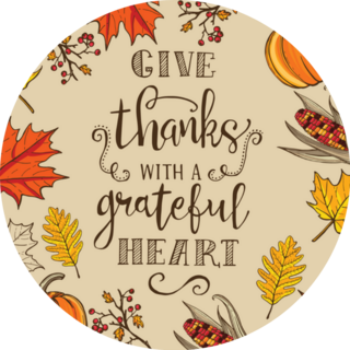 Give Thanks With A Grateful Heart Fall Sticker
