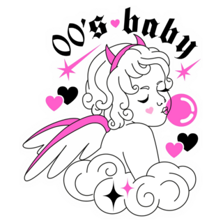 Glamour 00s Baby Angel Devil Horns Sticker