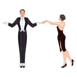 Glamour Man And Woman Of Twenties Sticker