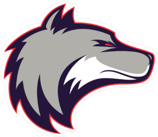 Glaring Wolf Head Mascot Sticker