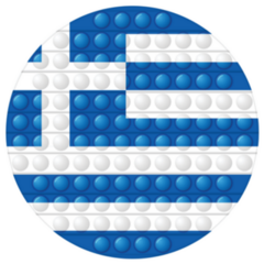 Glass Ball With Flag Of Greece Round Sticker