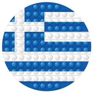 Glass Ball With Flag Of Greece Round Sticker