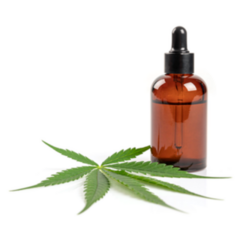 Glass Bottle With Cbd Oil And Cannabis Leaves Sticker