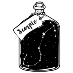 Glass Bottle With Scorpio Constellation Sticker