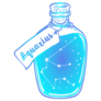 Glass Bottle With Zodiac Aquarius Constellation Inside Sticker