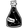 Glass Bottle With Zodiac Pisces Constellation Inside Sticker