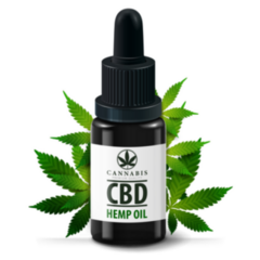 Glass Cbd Bottle With Marijuana Leaves Sticker