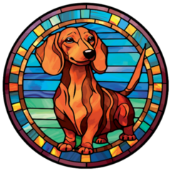 Glass Dachshund Sticker