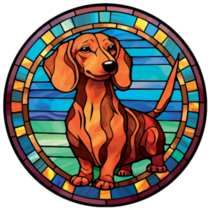 Glass Dachshund Sticker