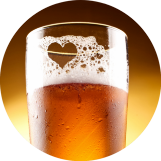 Glass Of Beer With Heart Sticker