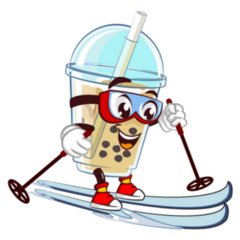 Glass Of Boba Skiing Sticker 