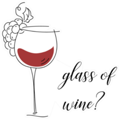 Glass Of Wine Question With Glass Sticker