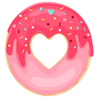 Glazed And Sprinkles Donut Heart Cut Out Sticker