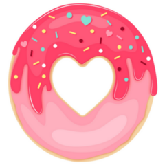 Glazed And Sprinkles Donut Heart Cut Out Sticker