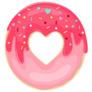 Glazed And Sprinkles Donut Heart Cut Out Sticker