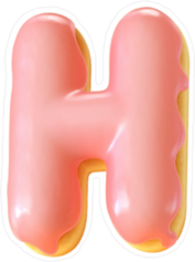 Glazed Donut Font Letter H Sticker