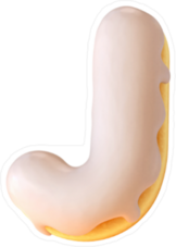 Glazed Donut Font Letter J Sticker