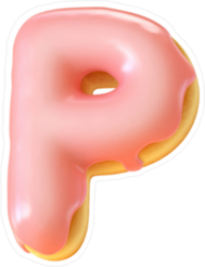 Glazed Donut Font Letter P Sticker