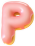 Glazed Donut Font Letter P Sticker