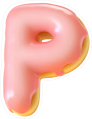 Glazed Donut Font Letter P Sticker