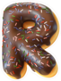 Glazed Donut Font Letter R Sticker