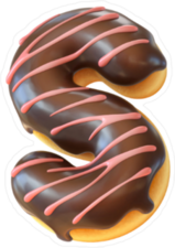 Glazed Donut Font Letter S Sticker