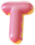 Glazed Donut Font Letter T Sticker