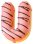 Glazed Donut Font Letter U Sticker