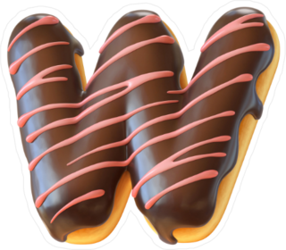 Glazed Donut Font Letter W Sticker