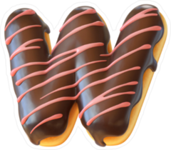Glazed Donut Font Letter W Sticker